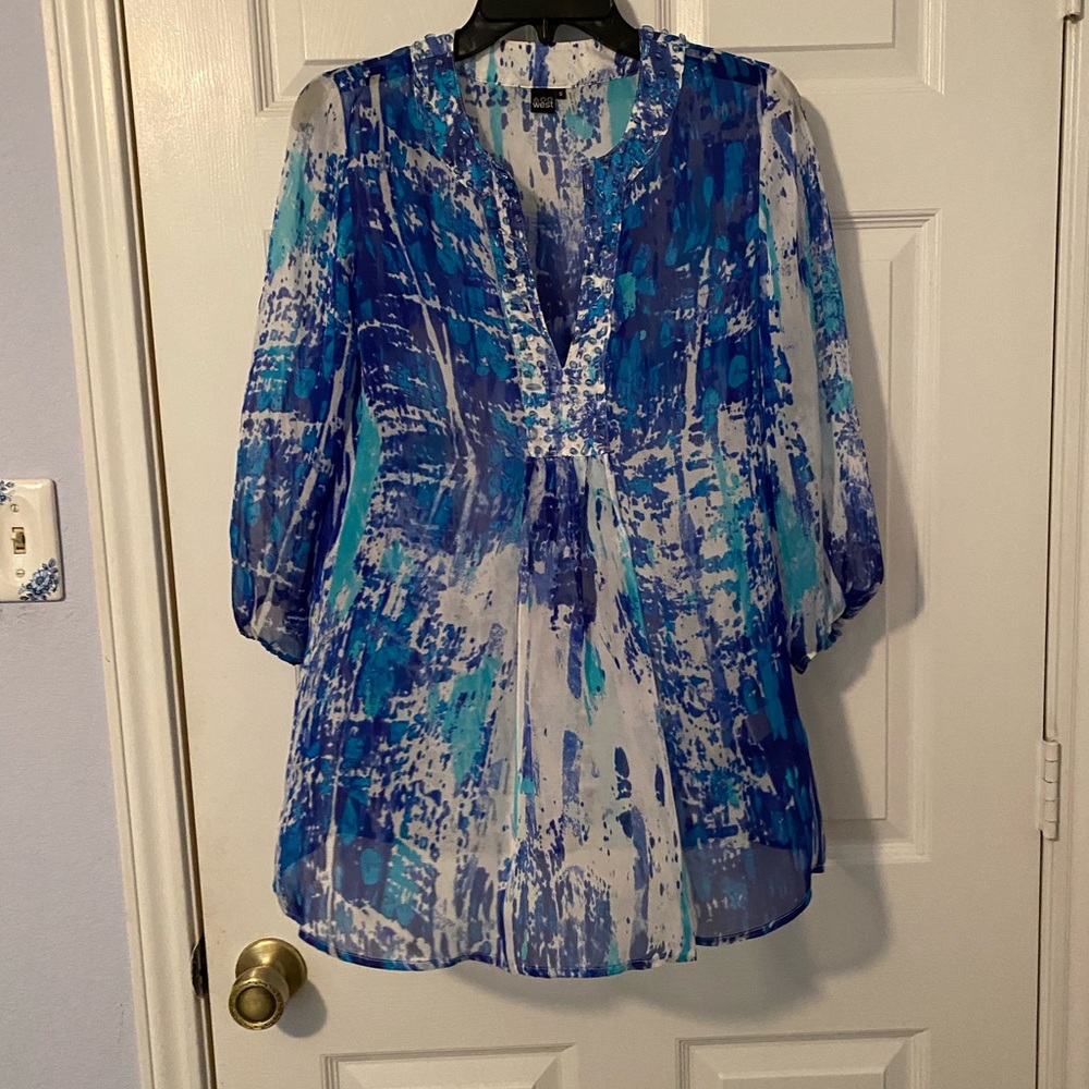 Multiple colored sheer blouse.. Size S. Lovely!
